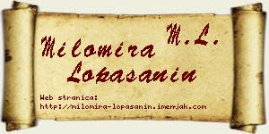 Milomira Lopašanin vizit kartica